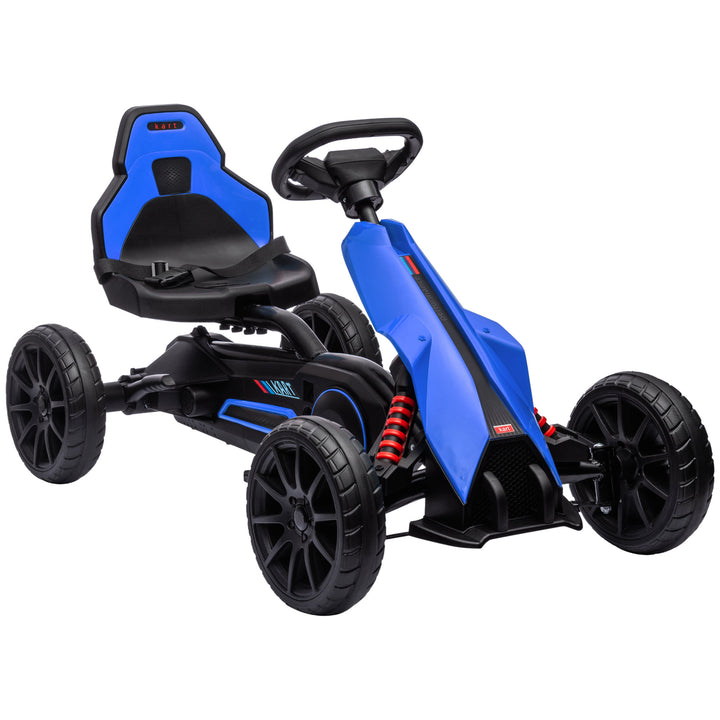 Gokart med pedaler og bakgear, til børn i alderen 3 til 8 år, blå