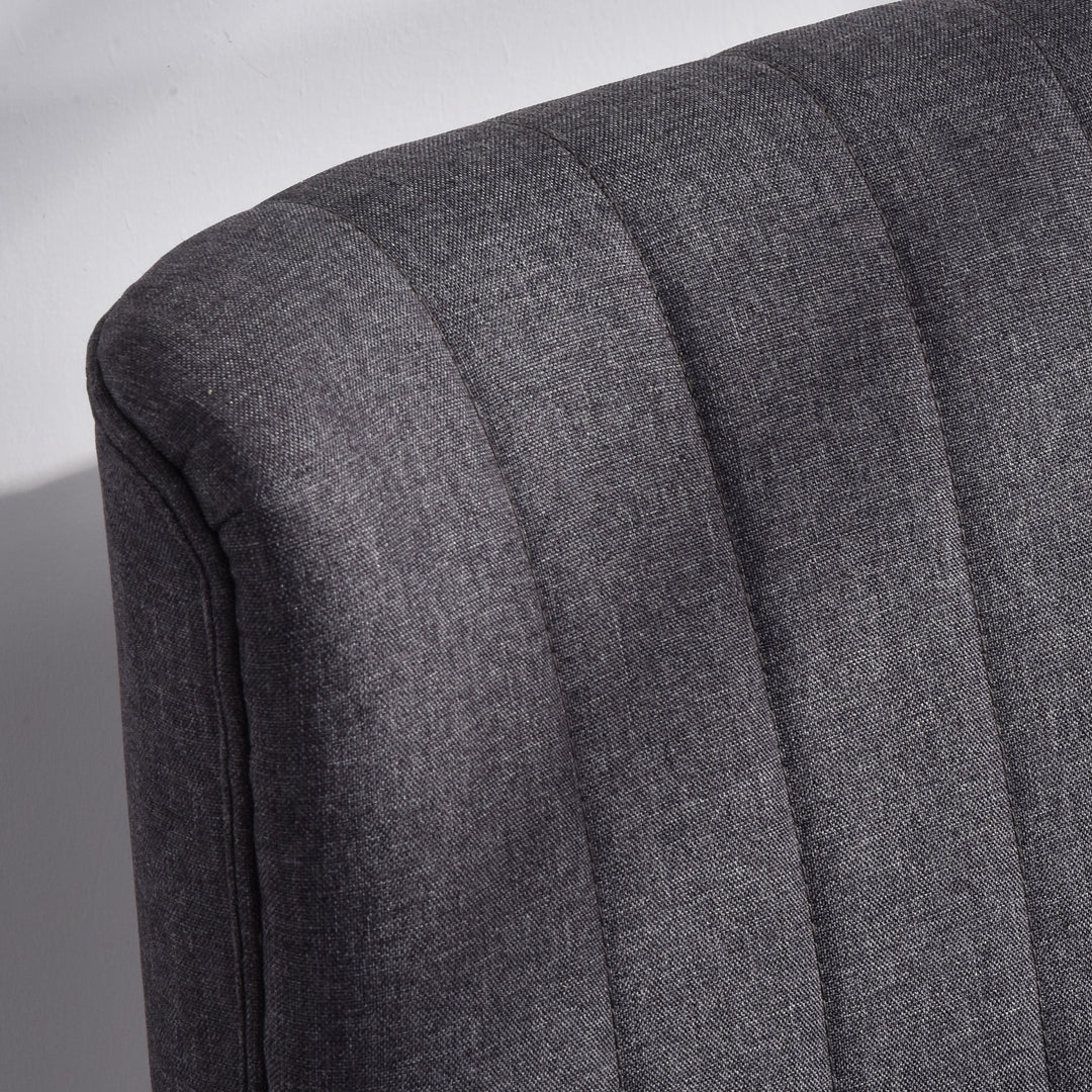 2-personers sofa, blød polstring, letplejeligt betræk, op til 220 kg, 117 x 56,5 x 77 cm, mørkegrå