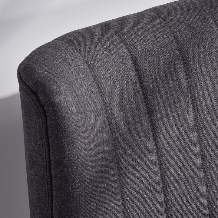 2-personers sofa, blød polstring, letplejeligt betræk, op til 220 kg, 117 x 56,5 x 77 cm, mørkegrå