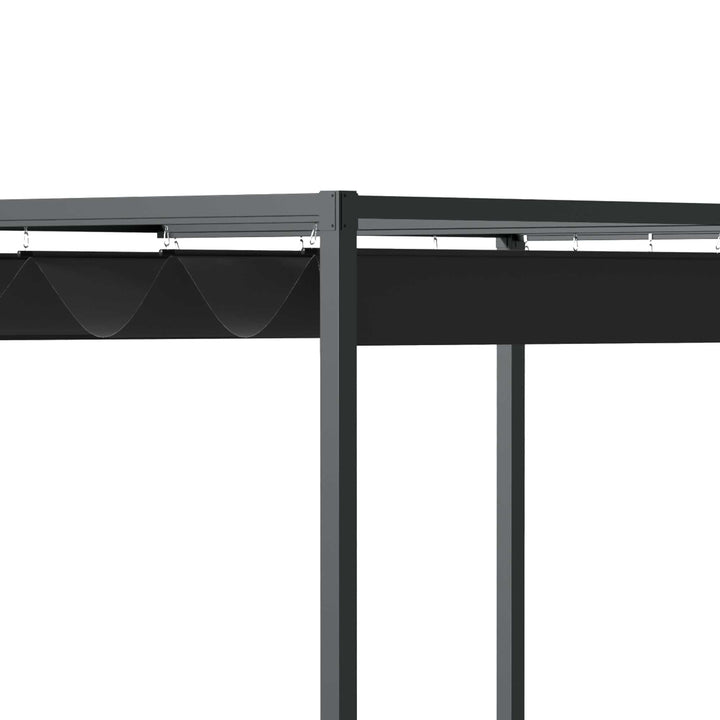 Pergola ca. 3x2m Havepavillon Terrassetag Metal Fritstående Havepavillon med Justerbart Tag, UV-beskyttelse, Solskærm til Terrasse og Have, Sort+Grå