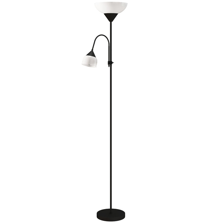 Uplight, mor og barn gulvlampe, høj lampe med 3 farvetemperaturer og fleksibel svanehals, sort