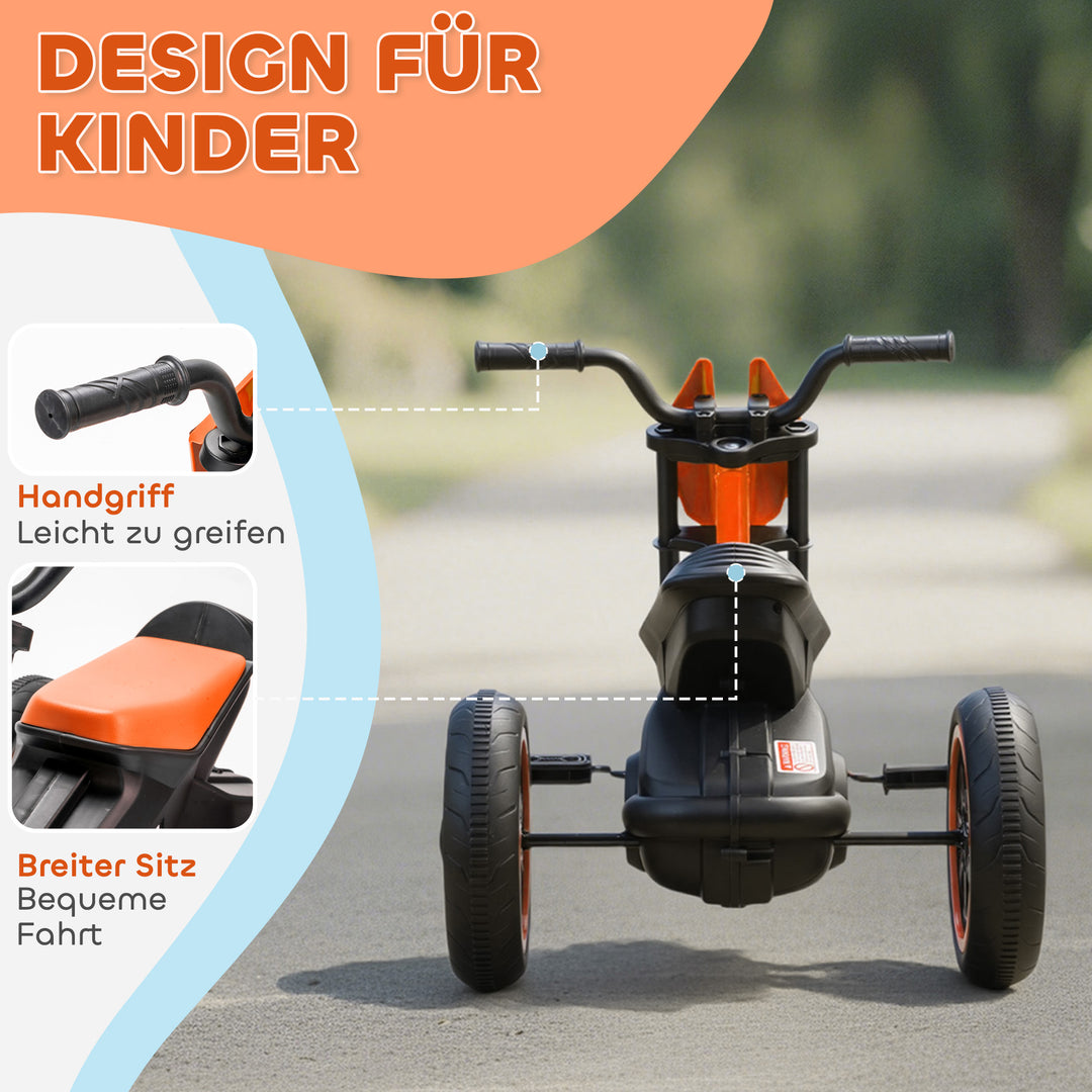 Trehjulet cykel, børnecykel, løbecykel, børnecykel med pedaler, løbecykel til børn 18-36 måneder, stål, 79x44x47 cm, orange