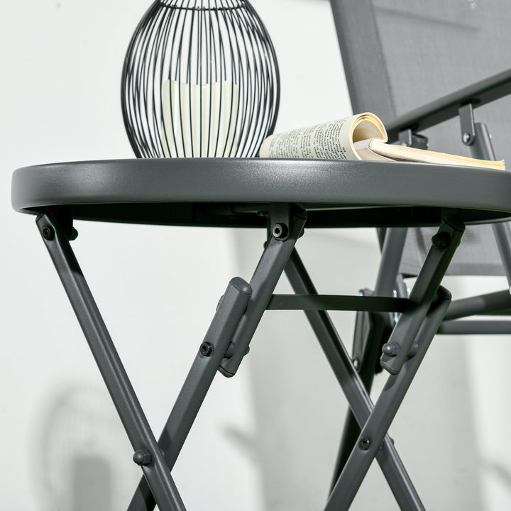 Havebord klapbord havebord klapbord, rundt, vejrbestandigt, foldbart, 45 x 50 cm, sort