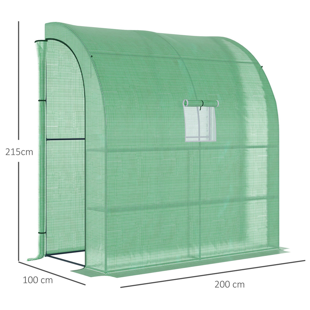 Polytunnel tomatdrivhus med netvindue, drivhus med rulleporte, dyrkehus med uv-beskyttelse, grøn, 200 x 100 x 215 cm