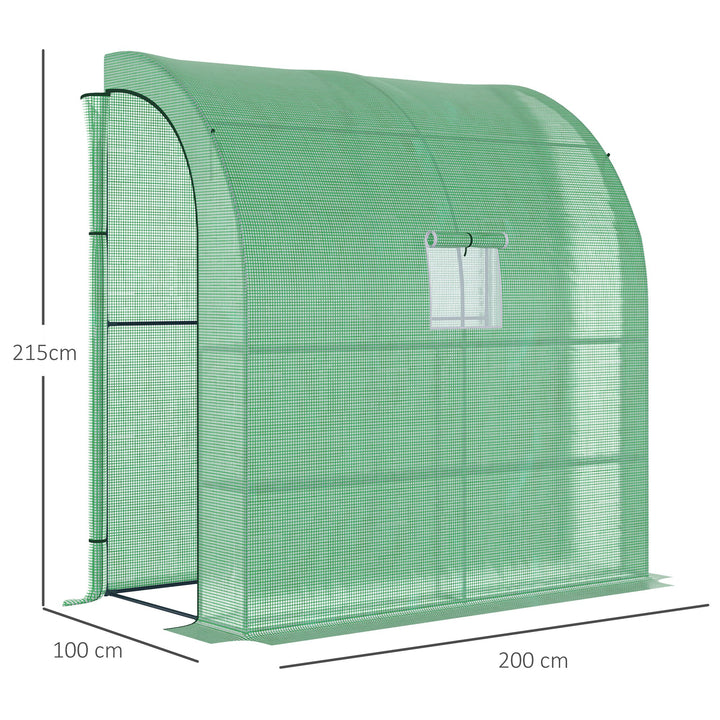 Polytunnel tomatdrivhus med netvindue, drivhus med rulleporte, dyrkehus med uv-beskyttelse, grøn, 200 x 100 x 215 cm