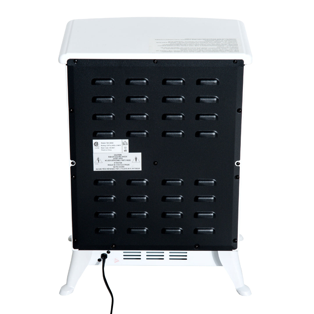 Elektrisk pejs med flammeeffekt 950/1850w overophedningsbeskyttelse hvid 41,5 x 28 x 54,8 cm