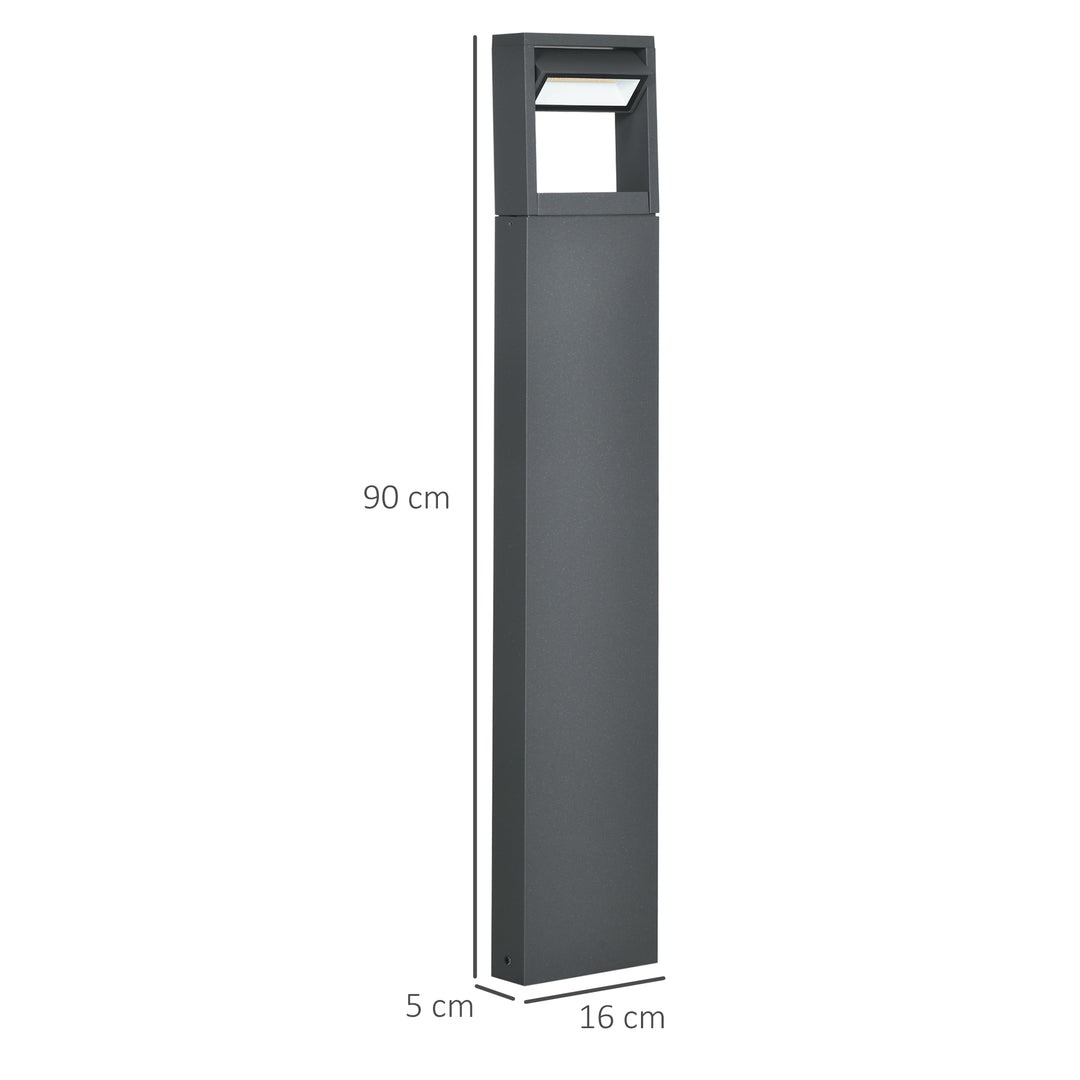 Havelampe, stilampe, stolpelampe med LED'er, vejrbestandig, 16 cm x 5 cm x 90 cm, mørkegrå