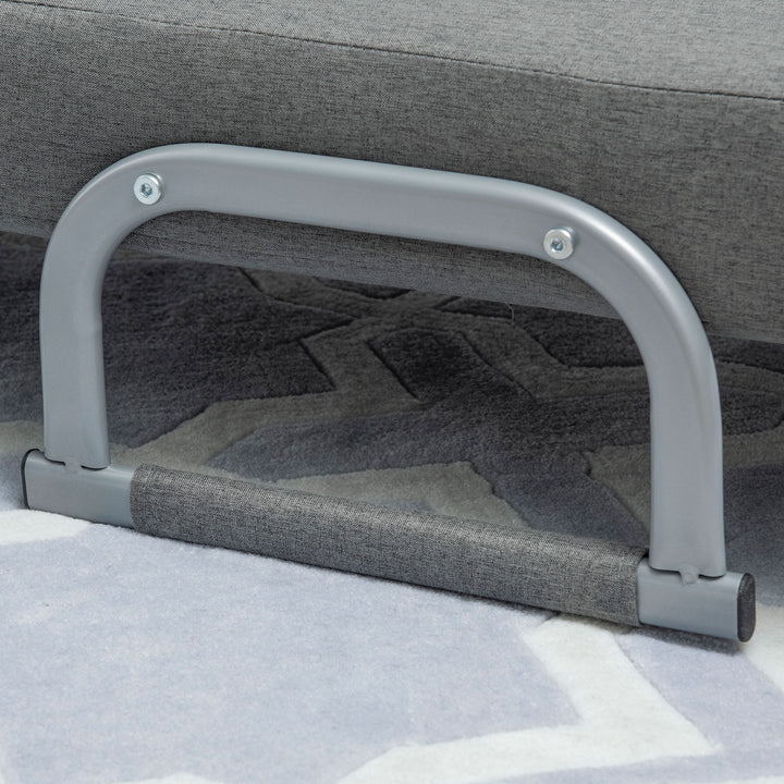 Polstret lænestol, kan omdannes til gæsteseng, ergonomisk, mørkegrå