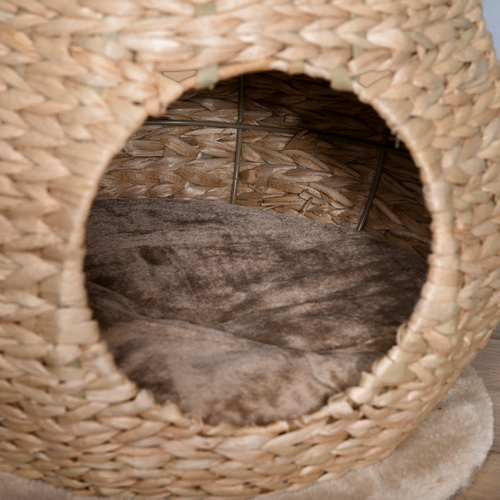 Kradsetræ til katte, kradsetræ til killinger med kattehulebold, sisal, blødt plys, højde 82,5 cm, gul