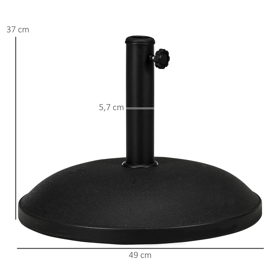 Paraplystativ, parasolstativ, 3 adaptere, justerbar, cement, 25 kg, sort