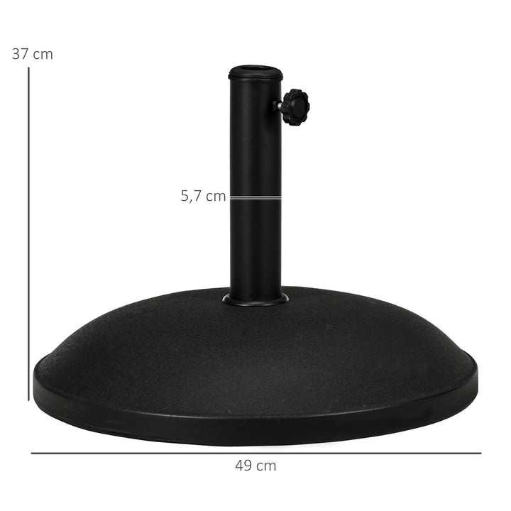 Paraplystativ, parasolstativ, 3 adaptere, justerbar, cement, 25 kg, sort