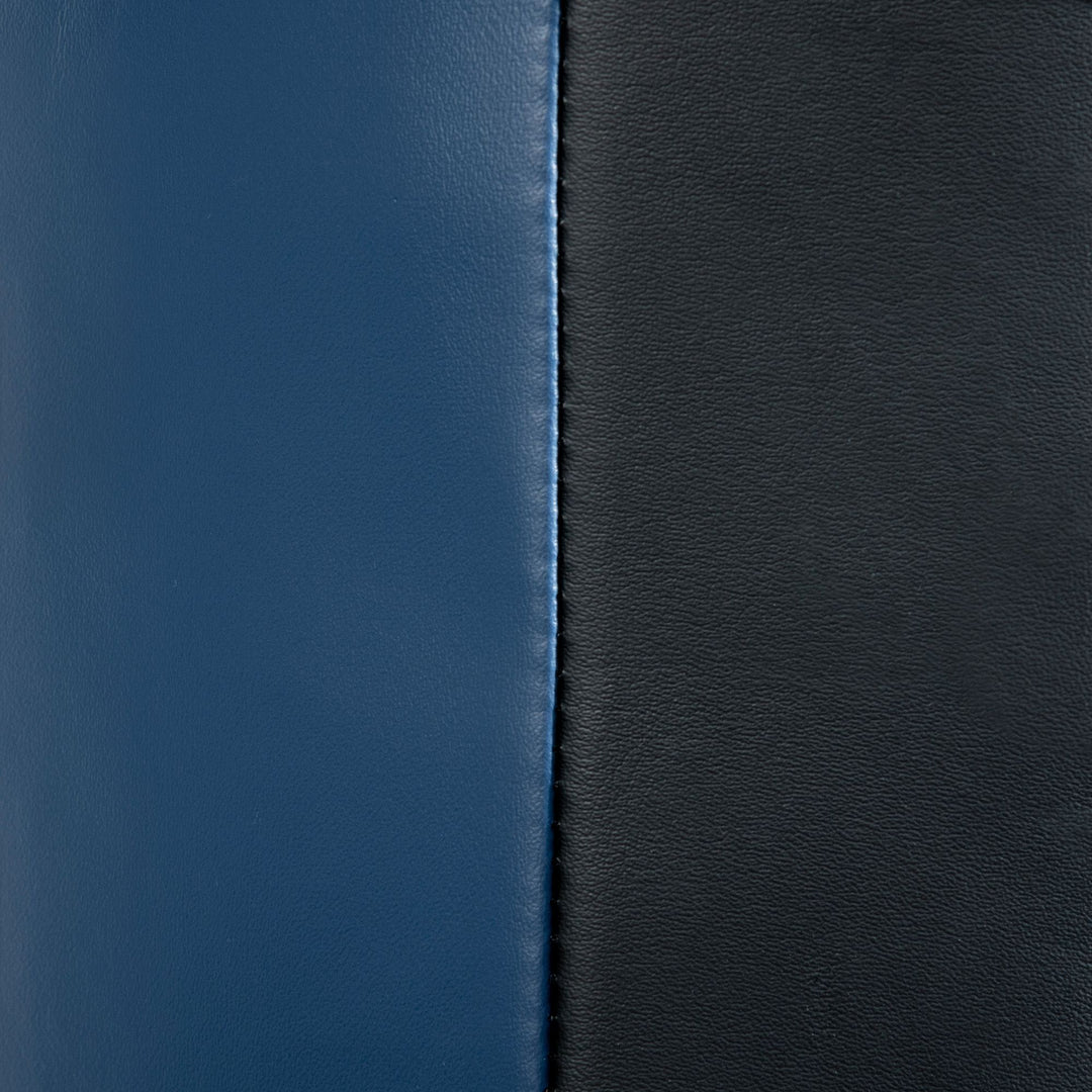 Boksedummy, fritstående, højdejusterbar, tung base, kunstlæder, sort+grå+blå, 55 x 55 x 178-207 cm