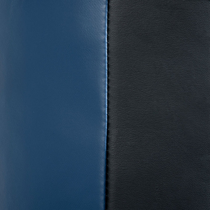 Boksedummy, fritstående, højdejusterbar, tung base, kunstlæder, sort+grå+blå, 55 x 55 x 178-207 cm