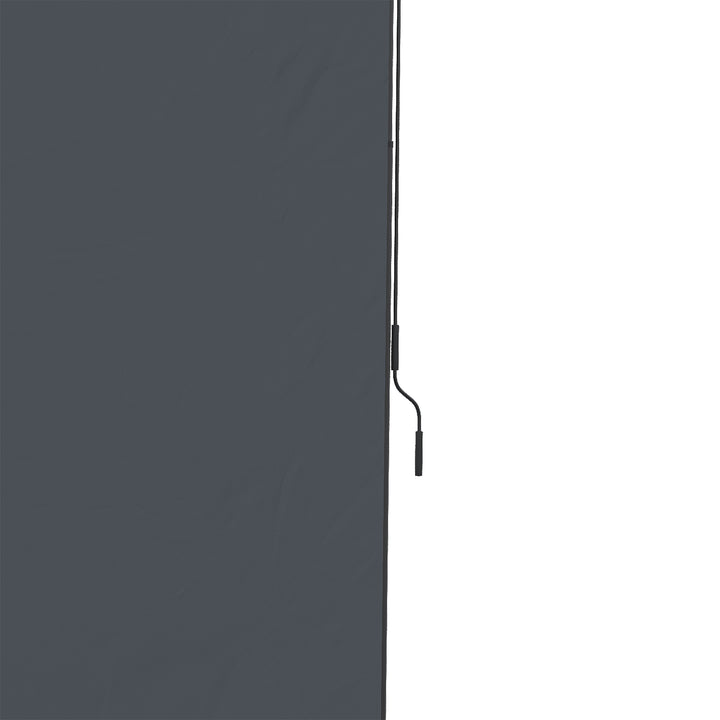 Sidemarkise, borefri montering, højdejusterbar, med håndsving, metalramme, grå, 2 x 2,15-3,05 m