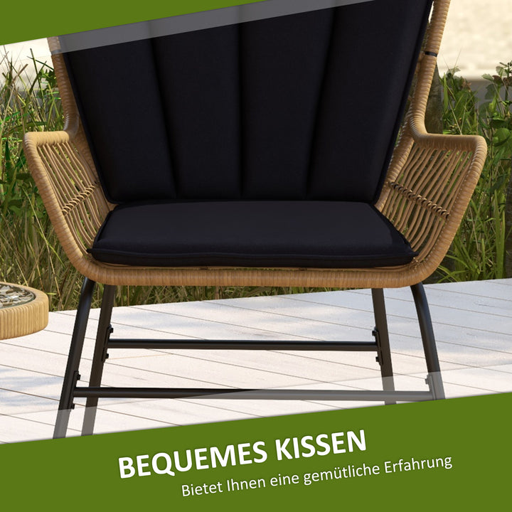 Bistrosæt balkonmøbelsæt balkonmøbler boho-stil vejrbestandig 76 x 66 x 96 cm sort