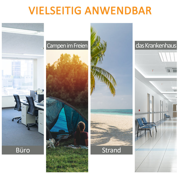 Sammenklappelig campingseng til 2 personer med bæretaske, lasteevne op til 136 kg, stål oxford blå + sort, 193 x 125 x 40 cm