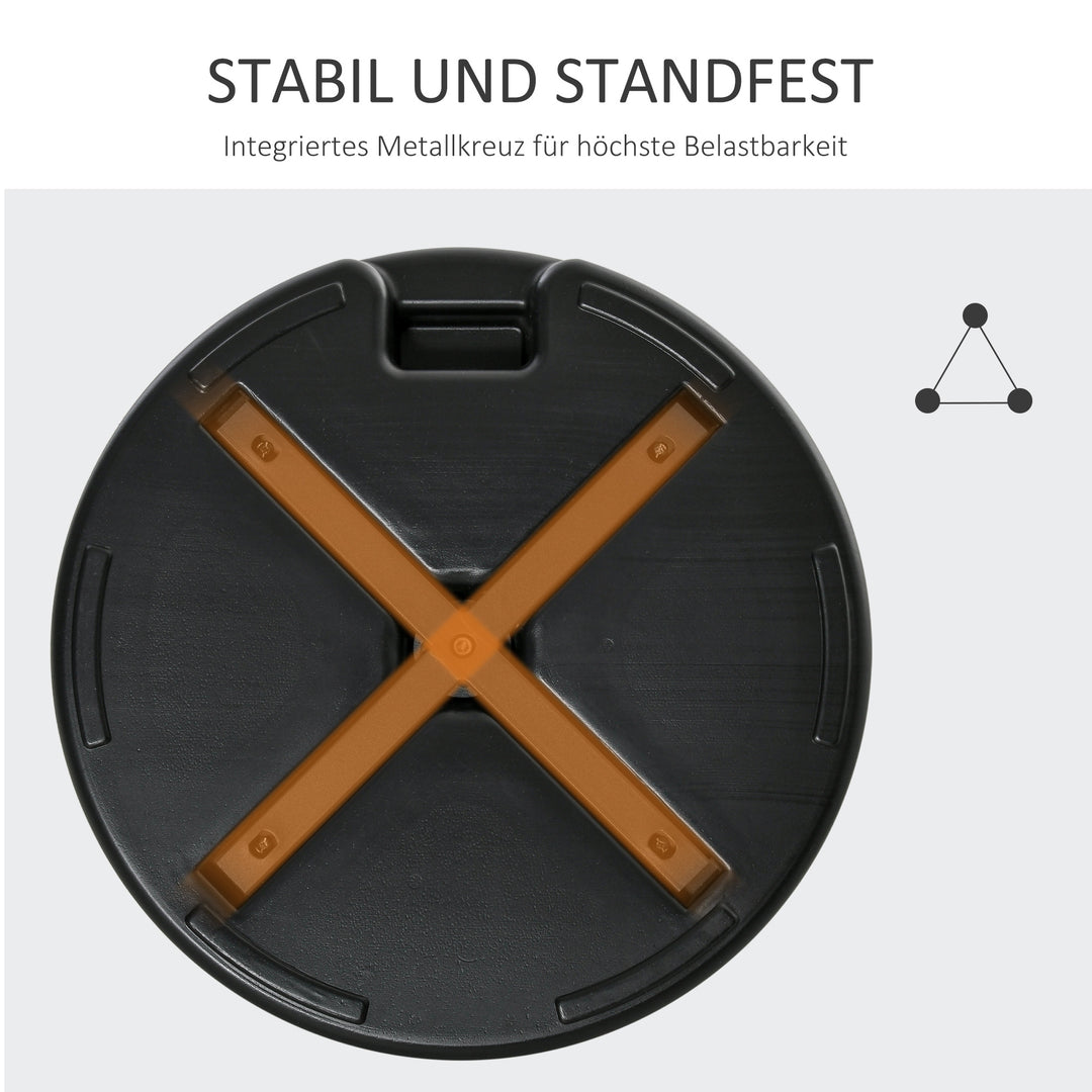 Parasolstativ/parasolholder, vejrbestandig, fyldbar, Ø55 x 38H cm, sort