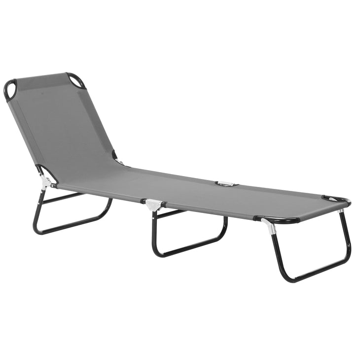 Solseng, justerbar ryglæn med 5 positioner, hurtigtørrende, metalstel, 188 x 56 x 28 cm, grå
