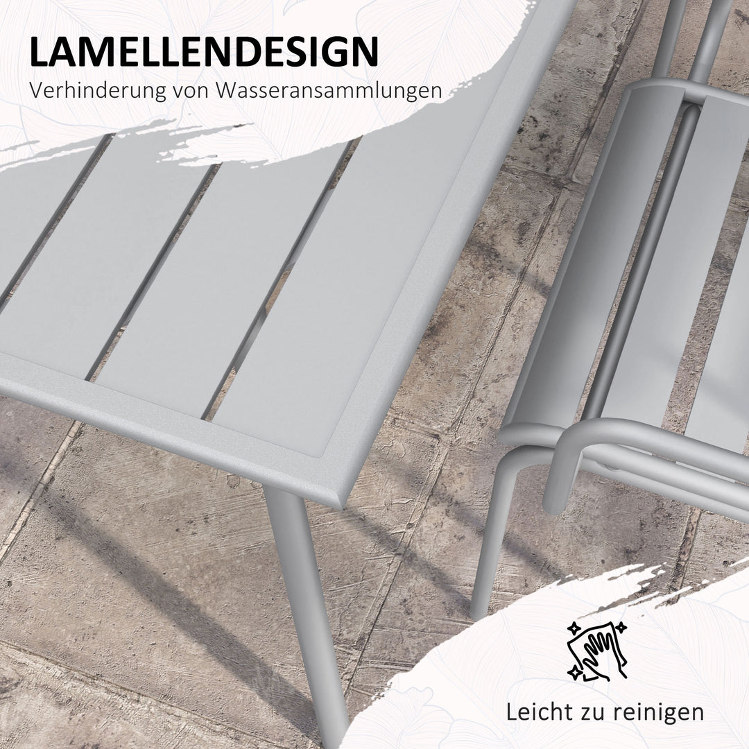 5-Delt havesiddegruppe, udendørs siddegruppe, havemøbelsæt, vejrbestandig, moderne design, 80 x 80 x 74 cm, grå