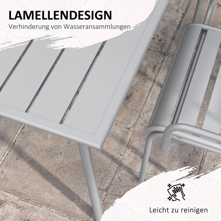 5-Delt havesiddegruppe, udendørs siddegruppe, havemøbelsæt, vejrbestandig, moderne design, 80 x 80 x 74 cm, grå