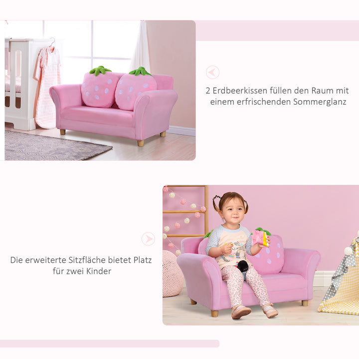 Børnesofa, børnelænestol, sofa, sofa, børnestol, børneværelse, blød sofa, dobbeltsofa, enkeltsofa (jordbærsofa)