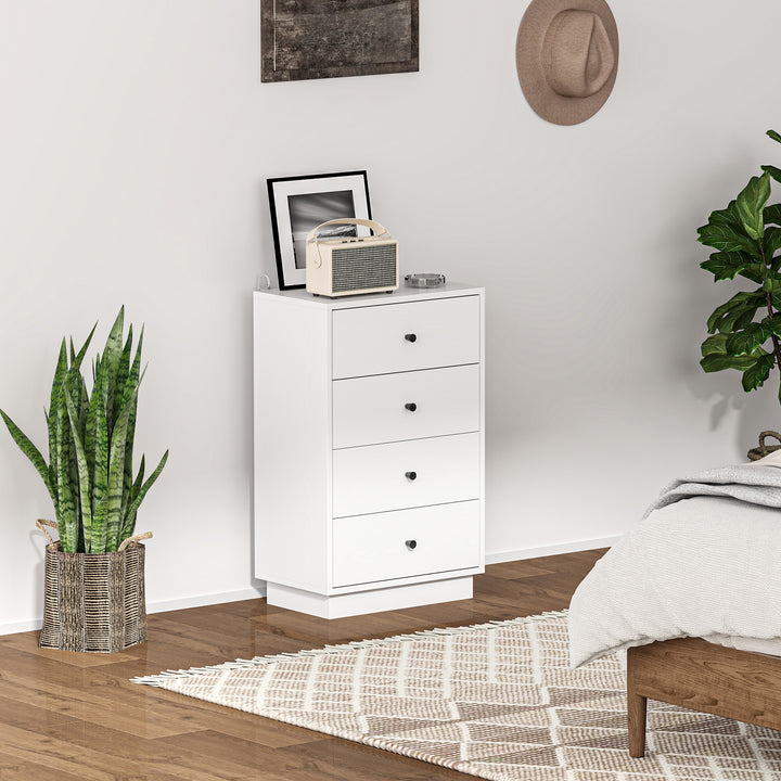 Kommode med 7 skuffer i træ i moderne stil 47 x 29 x 75 cm hvid