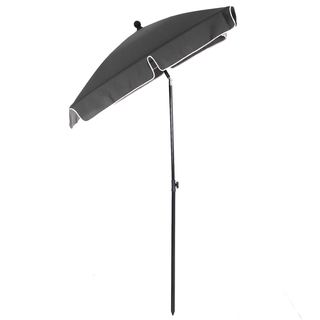 Parasol, strandparasol, haveparasol, balkonparasol, solsejl, foldbar, grå
