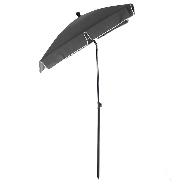 Parasol, strandparasol, haveparasol, balkonparasol, solsejl, foldbar, grå
