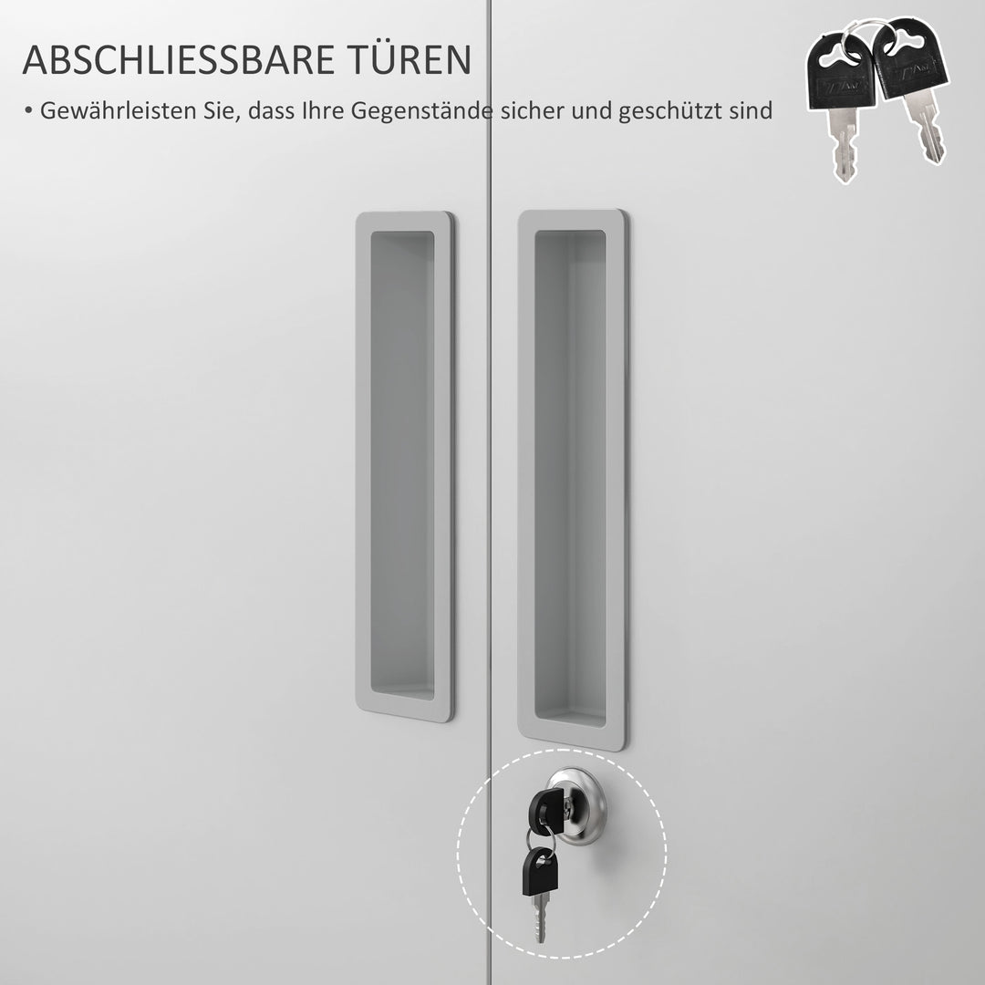 Arkivskab, kontorskab, 5 hylder, metal, 80b x 40d x 180h cm, hvid