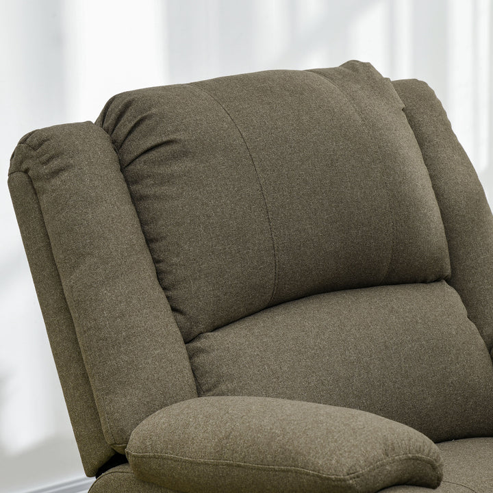 Lænestol med hældningsfunktion og fodstøtte, justerbar, op til 150 kg, stålstel, 90 x 96 x 98 cm, brun