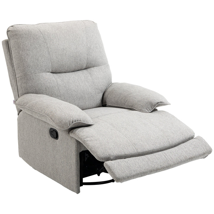 Lænestol med lænefunktion og fodstøtte, op til 160 kg, 89 x 98 x 101 cm, lysegrå