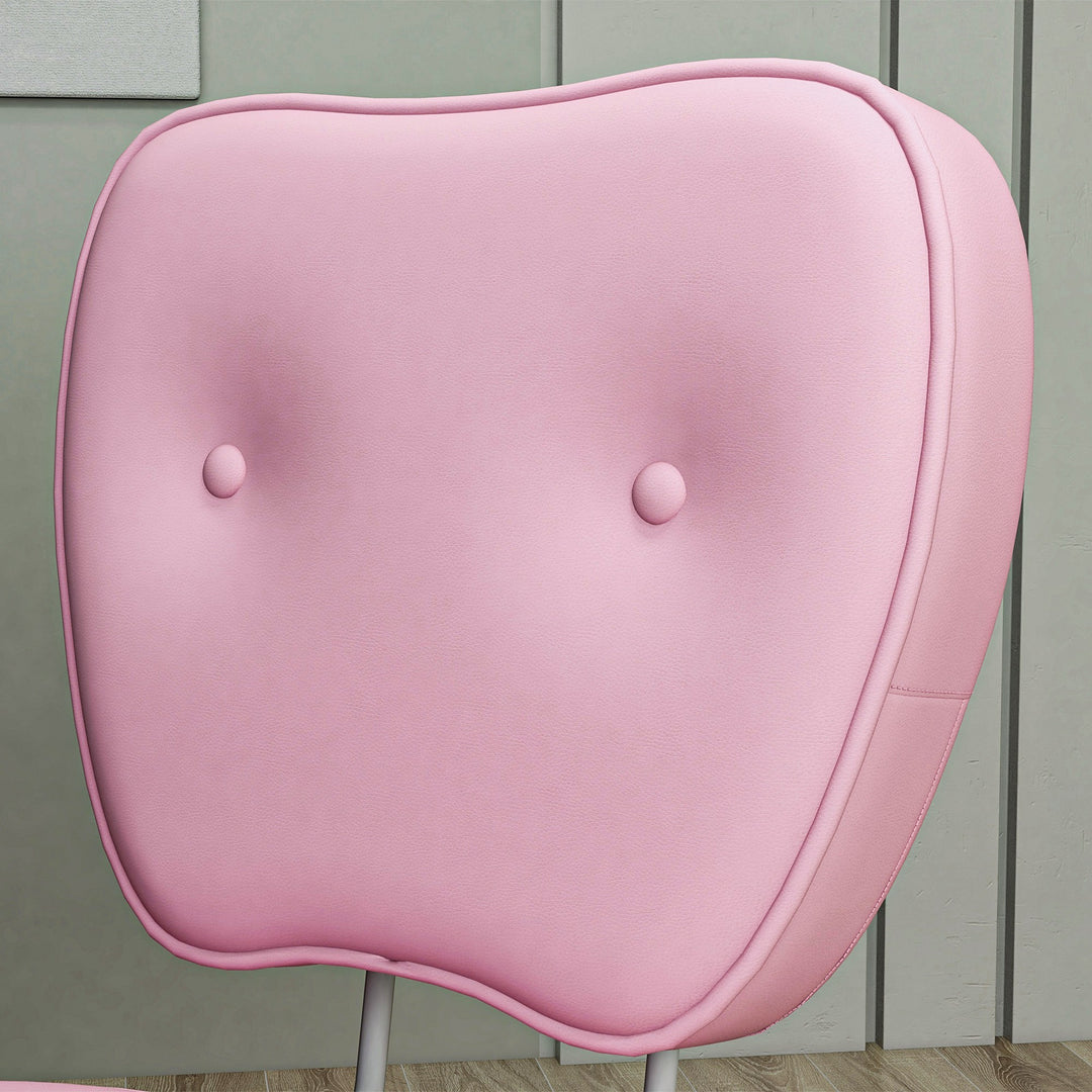 Kontorstol uden armlæn, højdejusterbar, drejelig, op til 120 kg, kunstlæder, pink