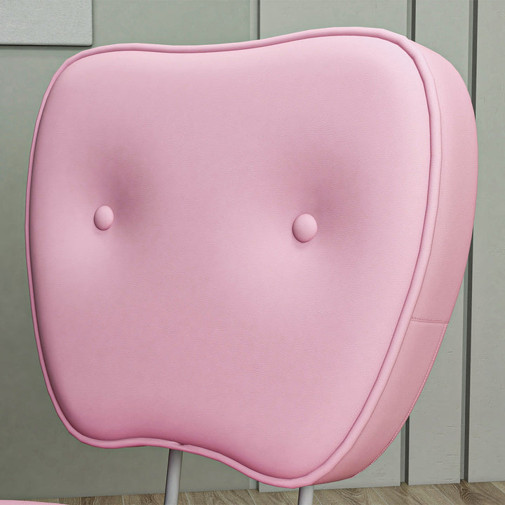 Kontorstol uden armlæn, højdejusterbar, drejelig, op til 120 kg, kunstlæder, pink