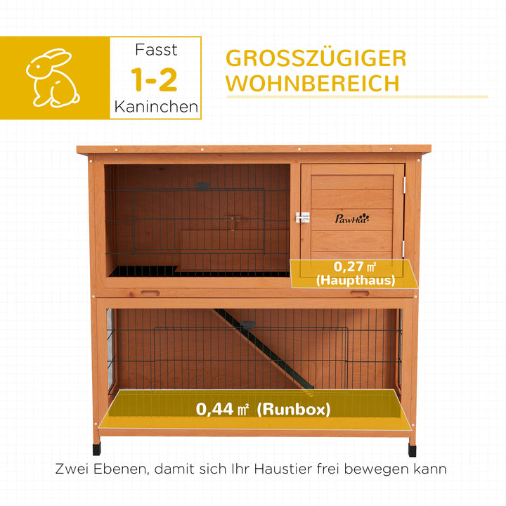 Smådyrsbur/gnaverbur, vejrbestandig, 2 bundbakker, 123 x 63 x 112 cm, orange