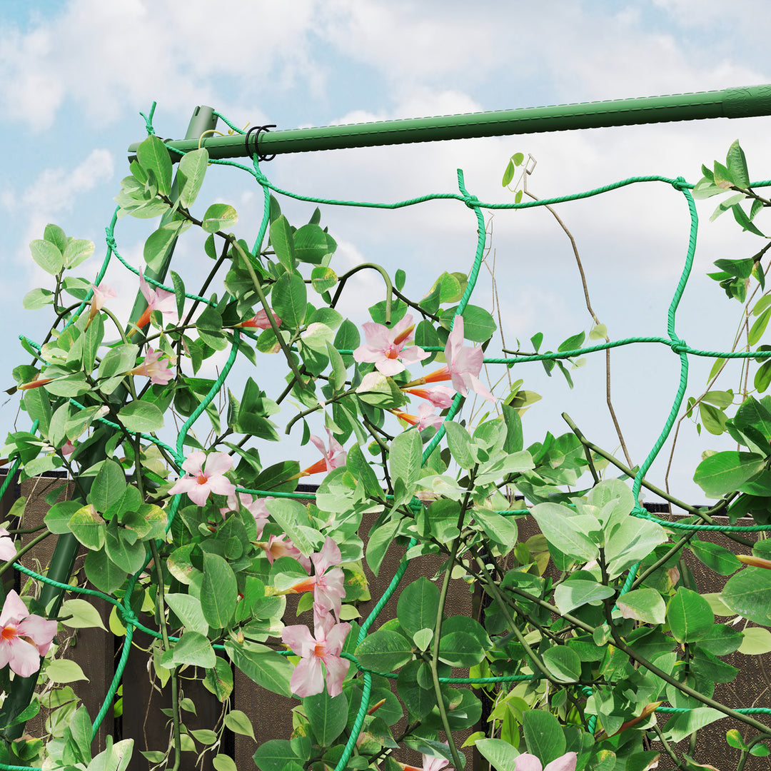 Espalier af stål til fastgørelse af rustfri a-formet espalier til klatreplanter 101x133x227 cm grøn