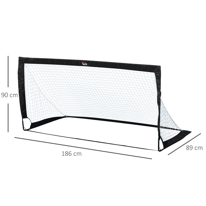 Fodboldmål sæt med 2 foldbare 183 x 90 x 90 cm fodboldmål med bæretaske vejrbestandige udendørs fodboldmål til voksne fodboldmål til have træning fritid sort