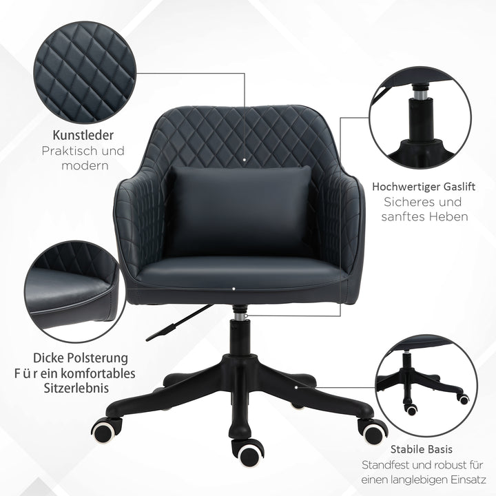 Massage kontorstol skrivebordsstol computerstol drejestol arbejdsstol med vibrationsfunktion usb trin massagefunktion lændepude armlæn 78-86 cm højdejusterbar antracit