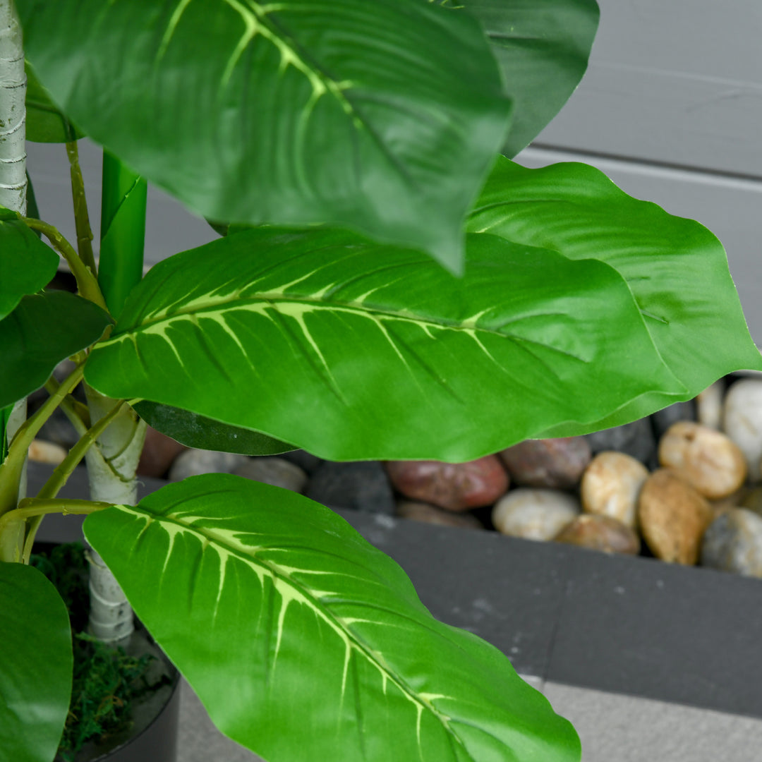 Kunstigt træ 95 cm, kunstig plante med 33 blade, potte til stuen