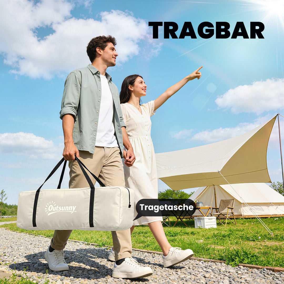Bagtelt til 2-4 personer, 320 x 280 x 205 cm, 2-i-1 biltelt, vandtæt tunneltelt med 4 døre, vinduer og teltbund