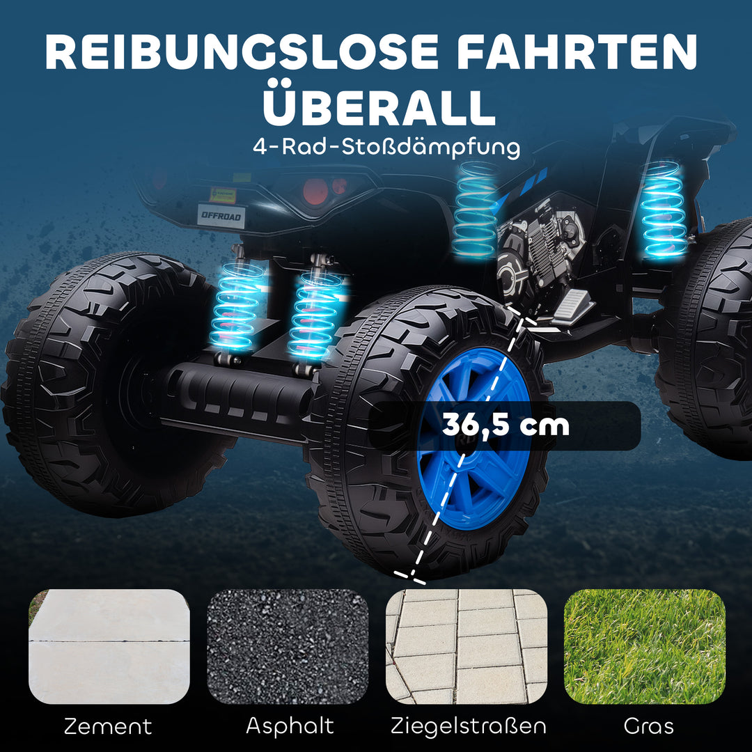 Børns elektriske ATV, 24V elektrisk køretøj med 4 hjul, forlygter, USB-port, MP3-funktion, 6,5 km/t, 3-8 år