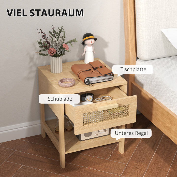 Natbord, natbord, sidebord med skuffe, mdf 40 x 40 x 48,4 cm