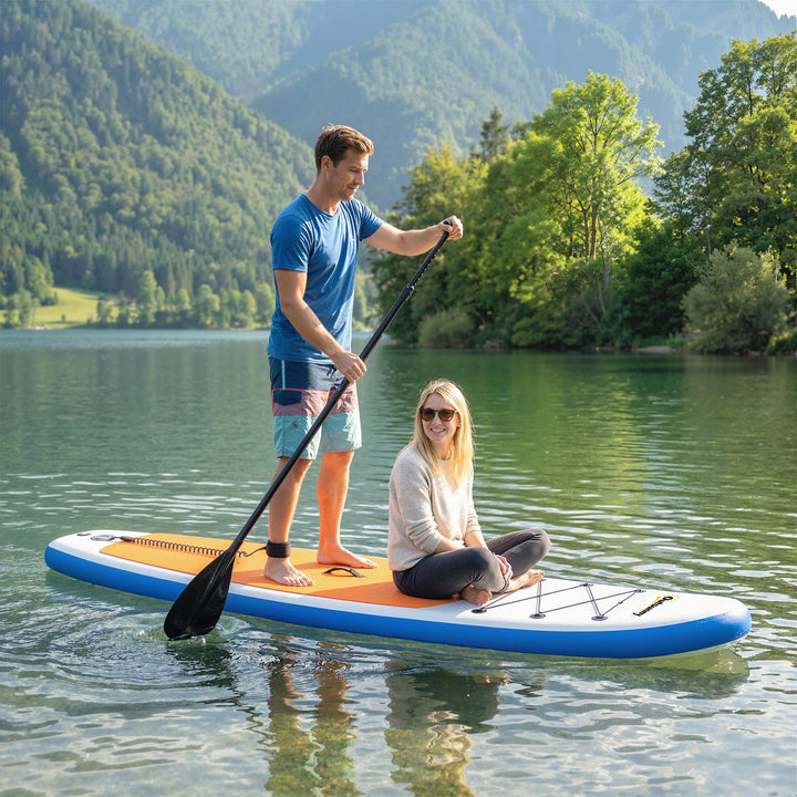 Oppusteligt Stand Up Paddleboard-sæt 305 cm SUP-board med aluminiumspadel, aftagelig finne og fodrem