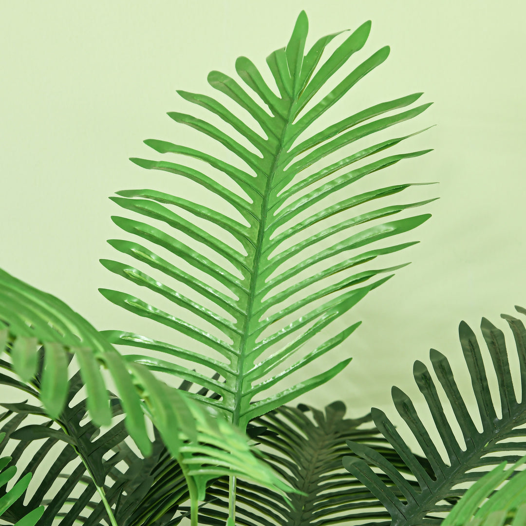 Kunstig palme, 1,6 m, realistiske grene, dekorativ plante, plastik, med potte, brun+grøn