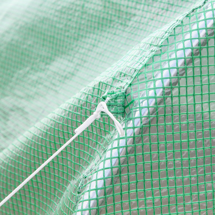 Polytunnel drivhus, 6 rullevinduer, lynlåsdør, ramme i rustfrit stål, 2,95 x 2 x 2 m, grøn