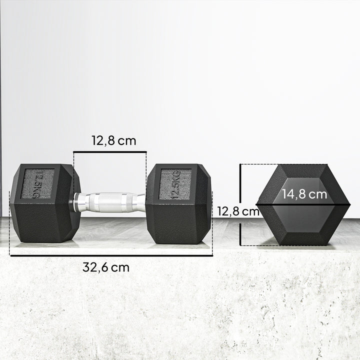 Håndvægte med riflet håndtag, støbejernshåndvægte, 2 x 12,5 kg til hjemmetræning, fitnesscenter, styrketræning