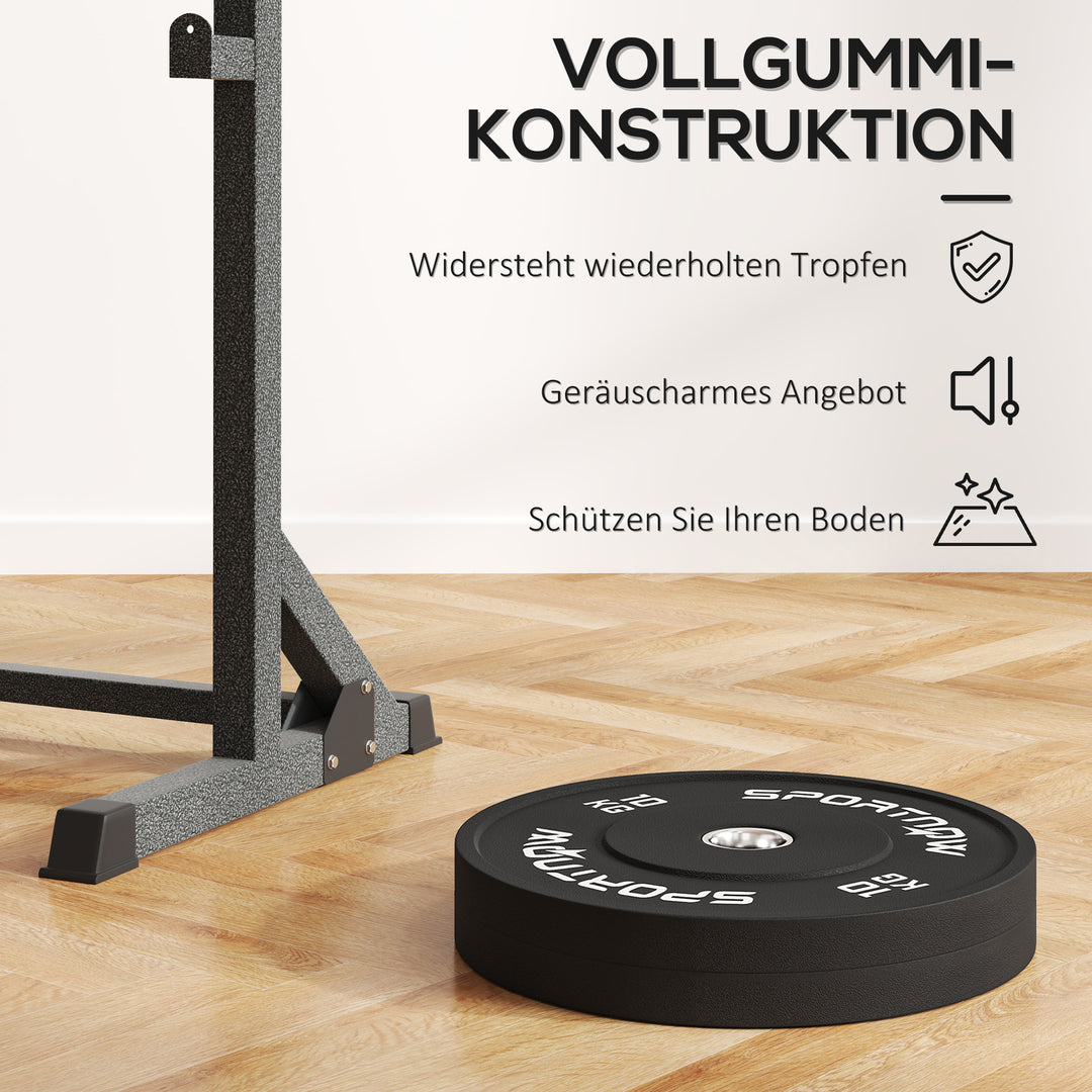 Vægtskiver, 2 x 10 kg, olympisk standard, gummi, lav støj, sort