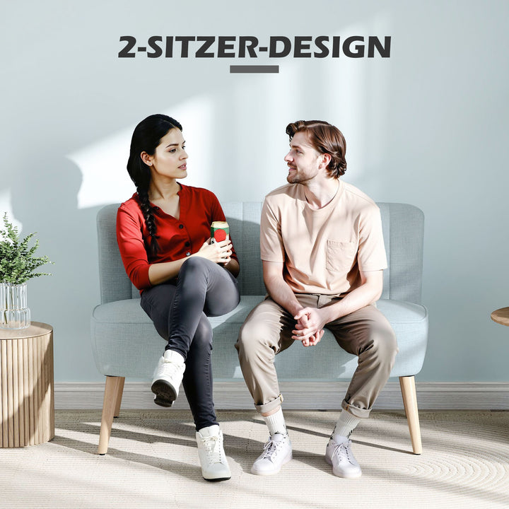 2-personers sofa, blød polstring, letplejeligt betræk, op til 150 kg, 117 x 56,5 x 77 cm, lysegrøn