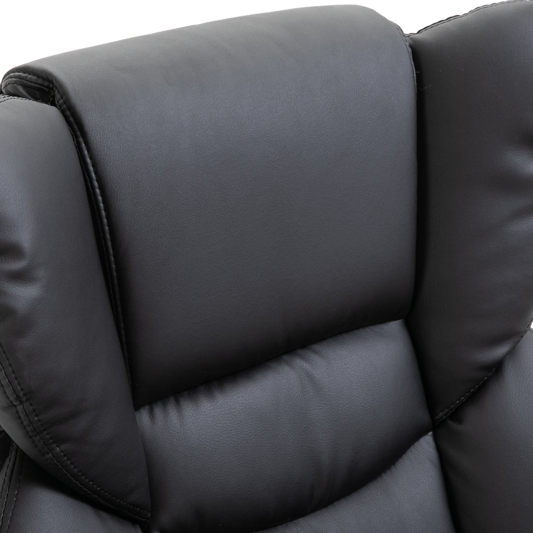 Afslappende lænestol med massagefunktion fodskammel lænefunktion kunstlæder 79 x 82 x 101 cm