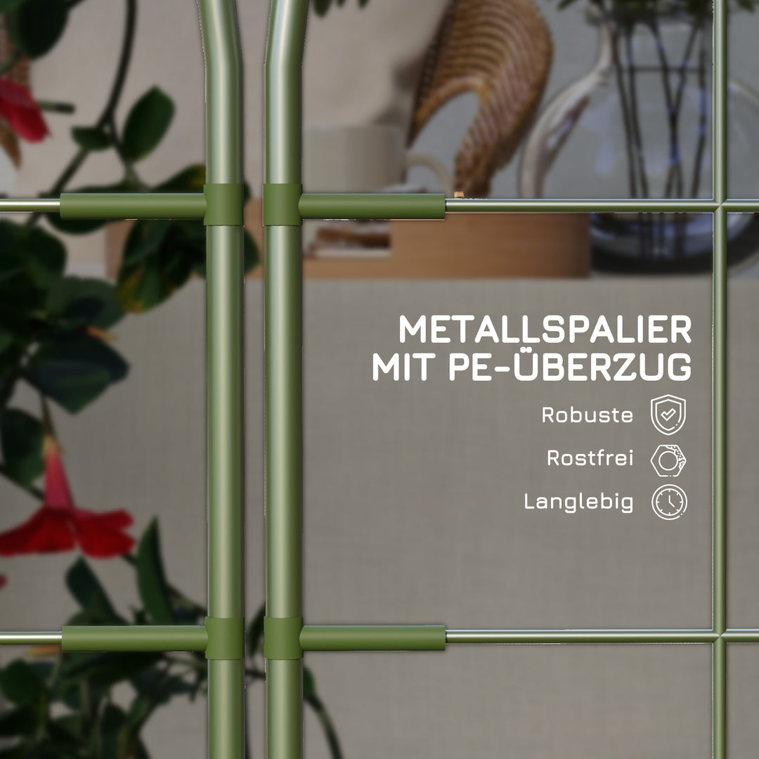 Espaliersæt, 6 metalespalierer til klatreplanter, stål, 40 x 90 cm, grøn