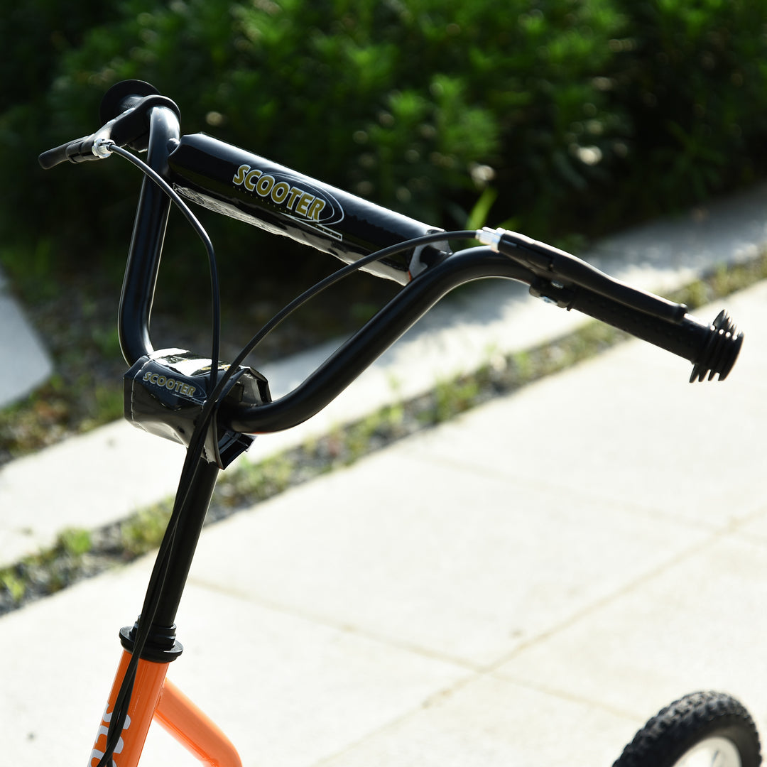 Børneløbehjul fra 5 år løbehjul spark løbehjul city scooter børneløbehjul kickboard med luftgummidæk 16/12 tommer orange 135 x 58 x 88-94 cm
